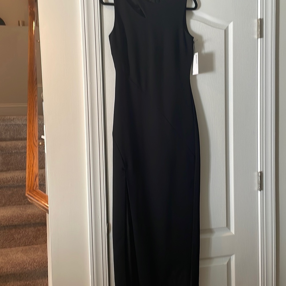 Long beautiful dress with cutout at neckline